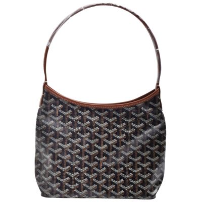 GOYARD 經典 HOBO MINI BAG系列印花防水帆布單肩購物包(迷你-棕咖色)