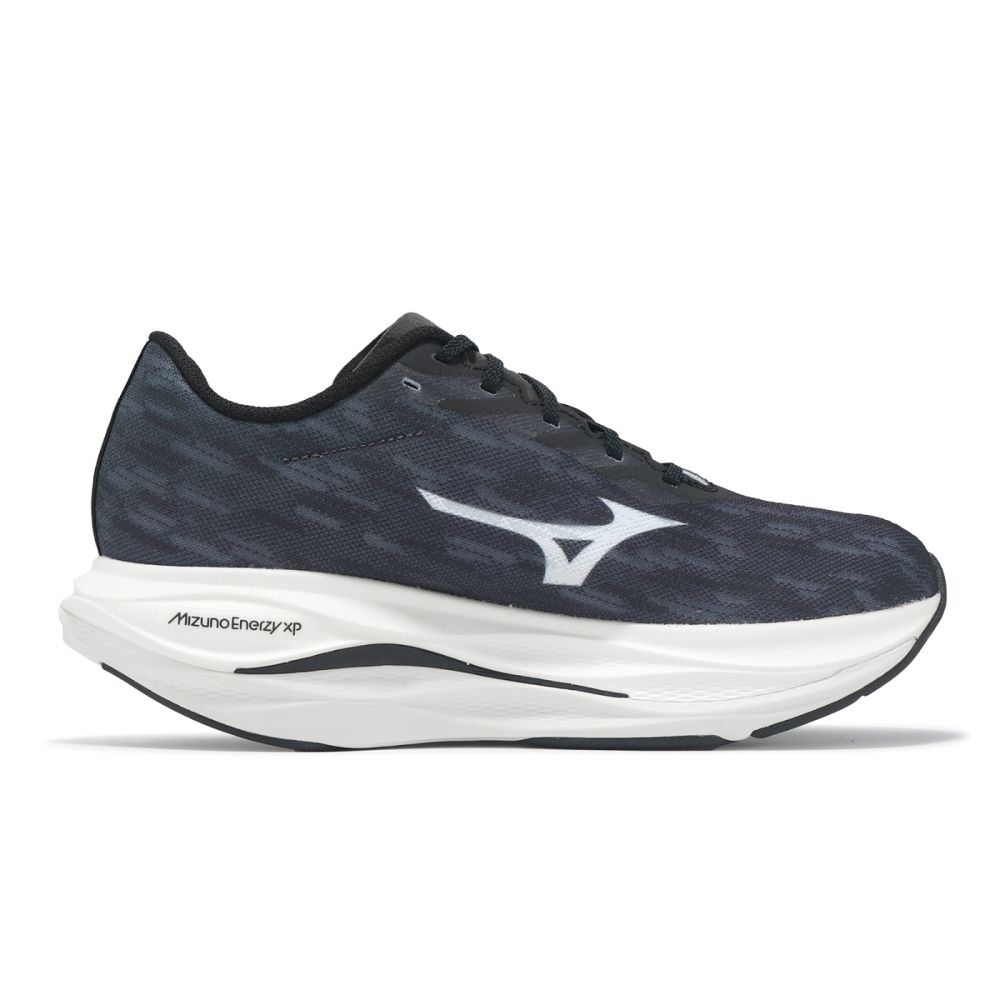 Mizuno 競速跑鞋Wave Rebellion Flash 3 寬楦男鞋黑白緩震厚底美津濃