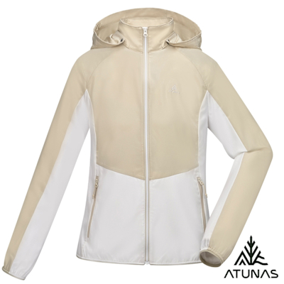 【ATUNAS 歐都納】女款精彩隨行外套A2GA2516W米卡/白/輕薄透氣/防曬抗風/連帽風衣