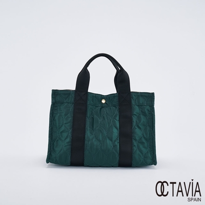 OCTAVIA 8 - 忙碌曲線 四方鋪棉手提肩背二用工作公事包 - 週三綠