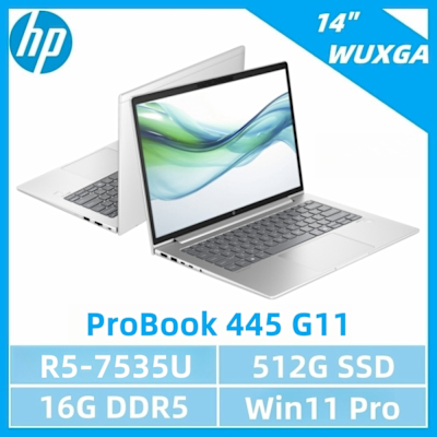 HP惠普 HP 惠普 ProBook 445 G11商用筆電(R5-7535U/16G/512G SSD/14 /W11P)