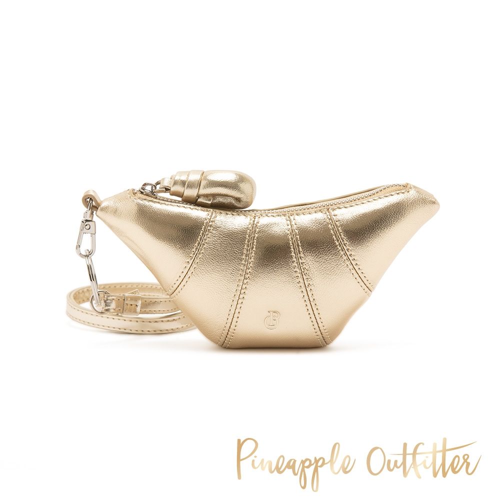 Pineapple-Outfitter-真皮牛角造型隨身小包-金色