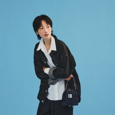 PORTER INTERNATIONAL - 自由丹寧NIMES水桶包 - 深藍