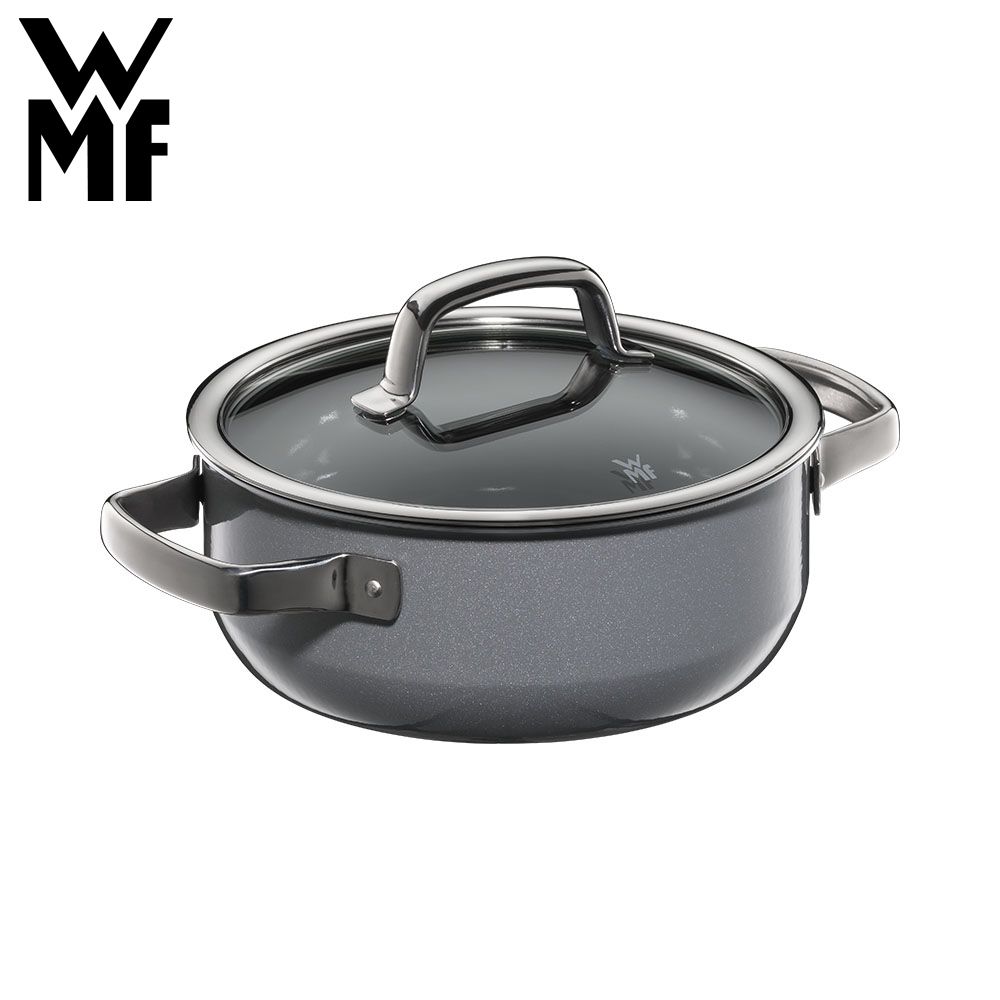 WMF FUSIONTEC MINERAL 低身湯鍋 20CM 2.4L (鉑金色)▼贈竹韌砧板
