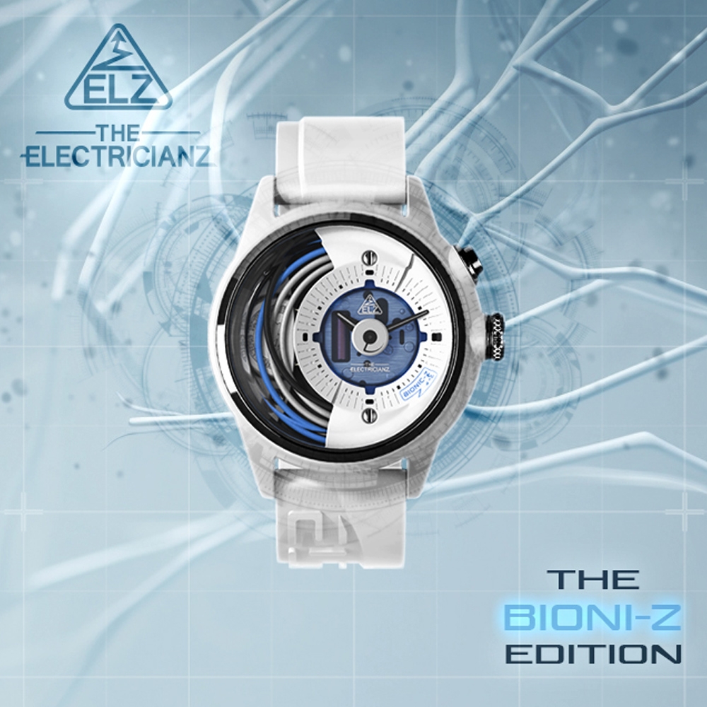 THE ELECTRICIANZ Nylon Cable Z Rubber 42mm電路發光手錶-ZZ-A1C/11-CRW