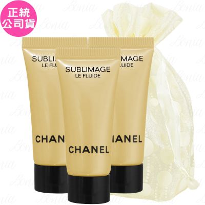 CHANEL 香奈兒 奢華金燦賦活乳液(5ml)*3旅行袋組(公司貨)