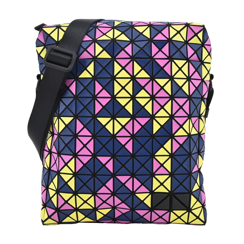ISSEY MIYAKE 三宅一生 BAOBAOVOYAGER 三色混搭斜背包-深藍