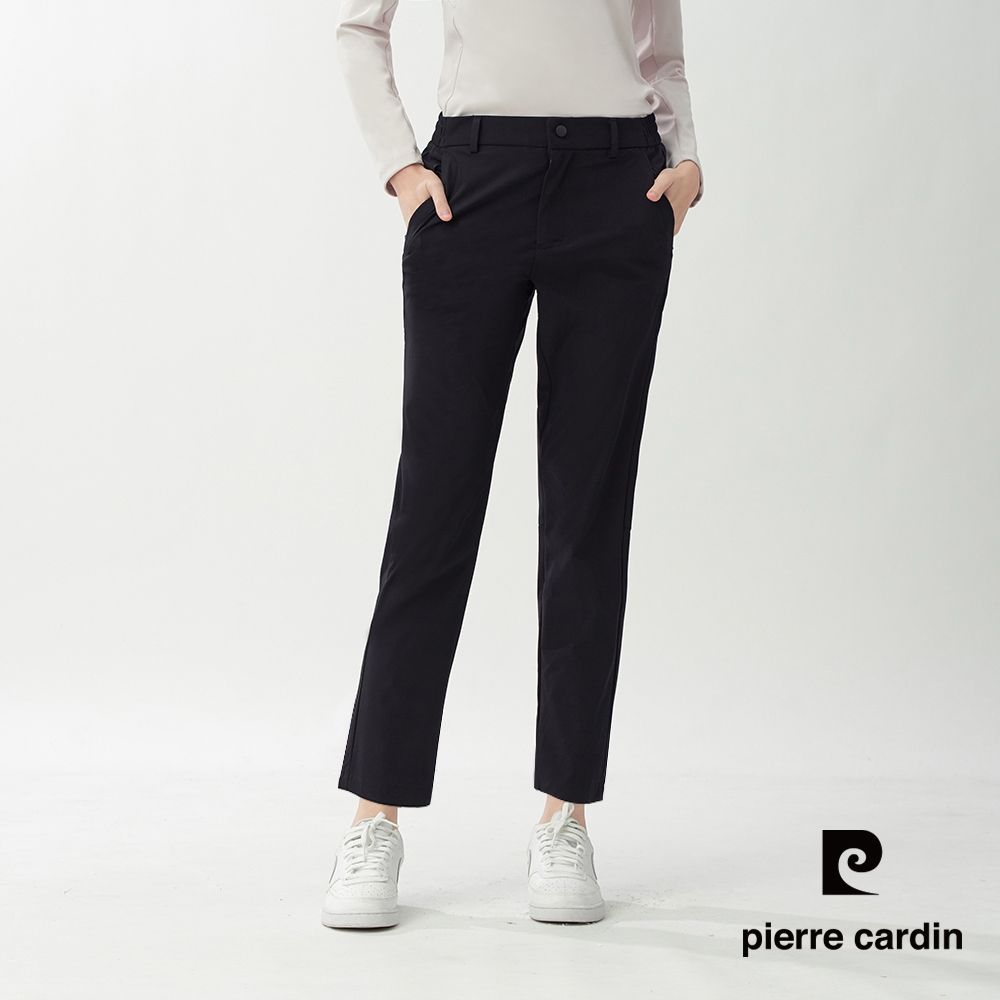 pierre cardin 皮爾卡登 網路獨家 男女款 透氣速乾休閒長褲(多色任選) (女款-黑色)