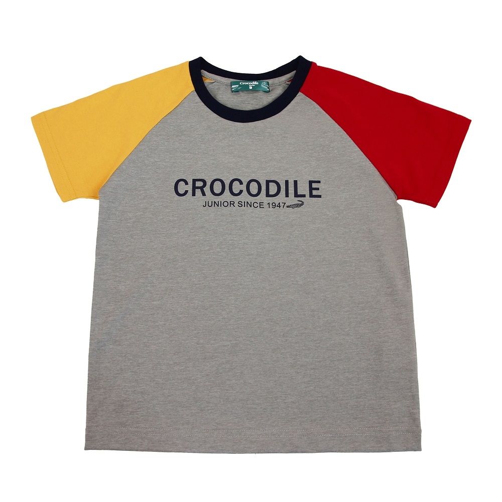 Crocodile Junior 小鱷魚童裝-鱷魚拼色單T-紅色 ( 701431-01 小童款)