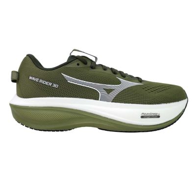 MIZUNO WAVE RIDER 30 SW 男緩震慢跑鞋-4E寬楦-美津濃 J1GM262156 軍綠白