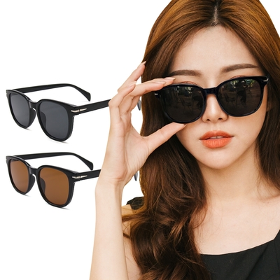 ALEGANT率性風格流線銀邊輕量貓眼圓框墨鏡│UV400太陽眼鏡│露營用品│時尚穿搭