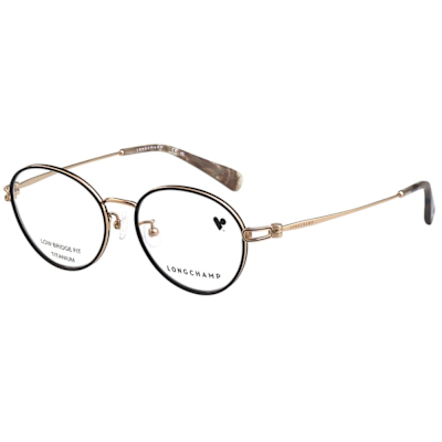LONGCHAMP 純鈦 光學眼鏡(黑配金色)LO2538LBJ