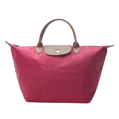 LONGCHAMP 經典Le Pliage系列摺疊短把尼龍水餃包(中-無花果色)