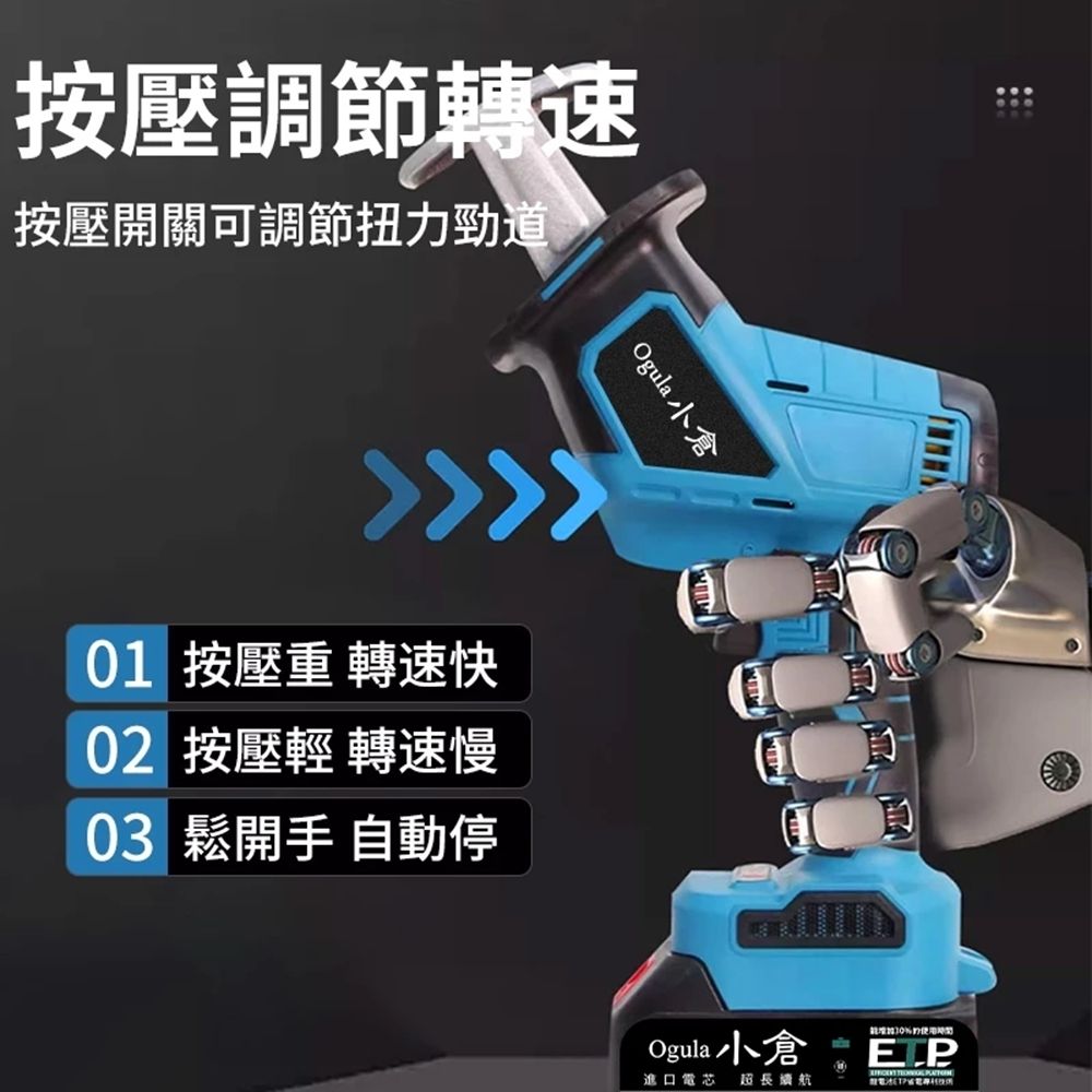 軍用小型電鍵 Ogula 小倉馬刀鋸無刷電鋸軍刀鋸往復鋸電動鋸小型戶外電動鋸子（十五節