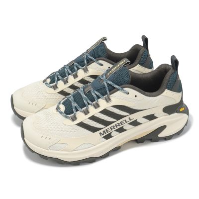 Merrell 登山鞋 Moab Speed 2 男鞋 米白 灰藍 健行 郊山 越野 戶外 黃金大底 ML038335