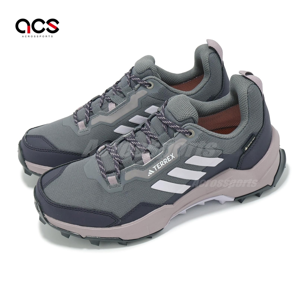 adidas 戶外鞋 Terrex AX4 GTX W 女鞋 防水 灰 藕粉 登山 機能 抗撕裂 愛迪達 IG6580