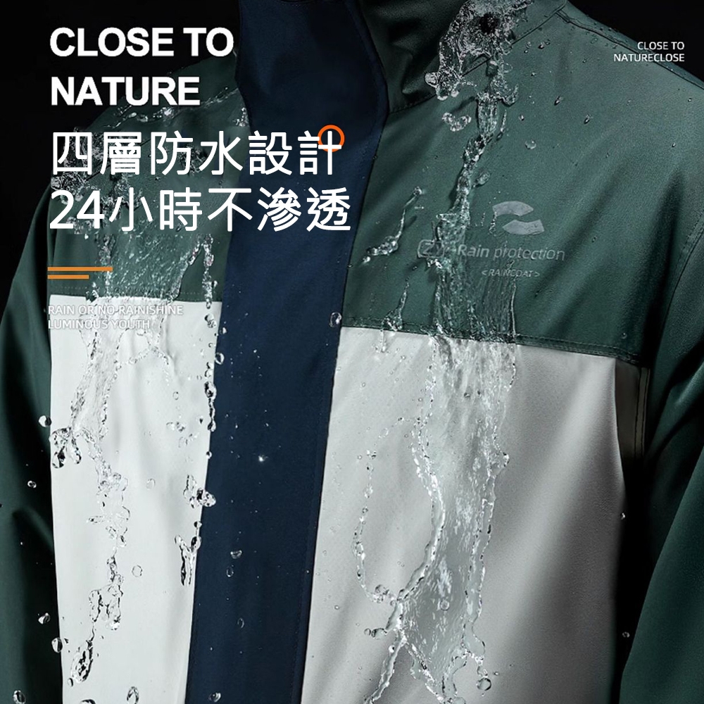 特仕版暴雨級防水雙門襟二件式衝鋒雨衣(KDUC-8964/男女款/防水/防風/耐