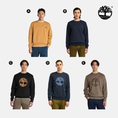 Timberland官方旗艦 精選圓領長袖上衣 大學T 男款(多款任選)