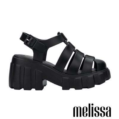 Melissa-羅馬前包寬帶涼跟鞋-黑色
