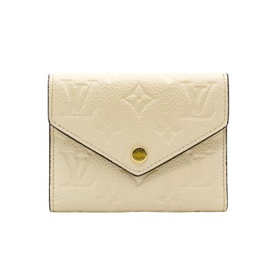 LOUIS VUITTON路易威登 Louis Vuitton LV路易威登 Victorine 壓紋牛皮釦式短夾(M82344-白)