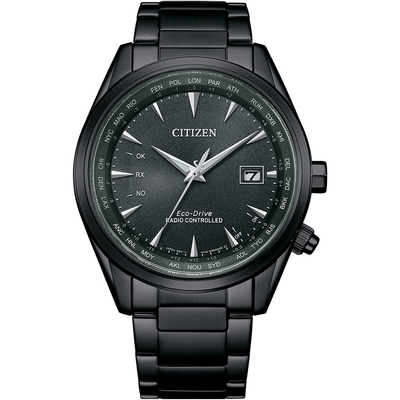 CITIZEN 星辰 GENT S 萬年曆 Eco-Drive光動能電波腕錶-男錶(CB0275-83E)43mm 附提袋