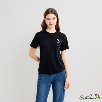 【時時樂限定】Arnold Palmer -女裝-花朵系列繡花印花親膚純棉圓領T-shirt-多色選
