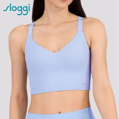 sloggi-GET ACTIVE 2.0 簡約時尚運動系列 V領短版背心 霧光藍