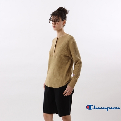 Champion Women亨利領長袖Tee(駝色)