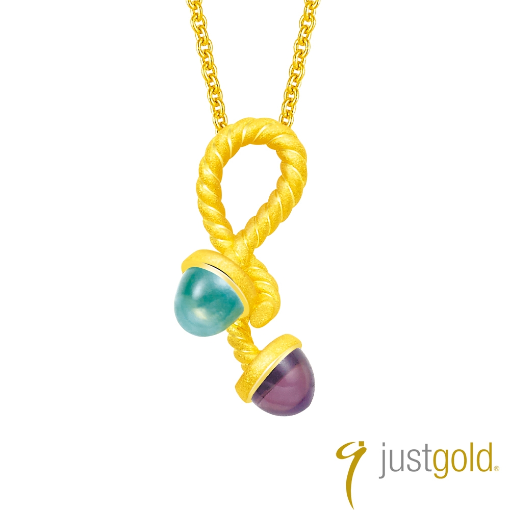 【Just Gold 鎮金店】相聚系列 純金吊墜-珍惜(扭結款)(不含鍊)