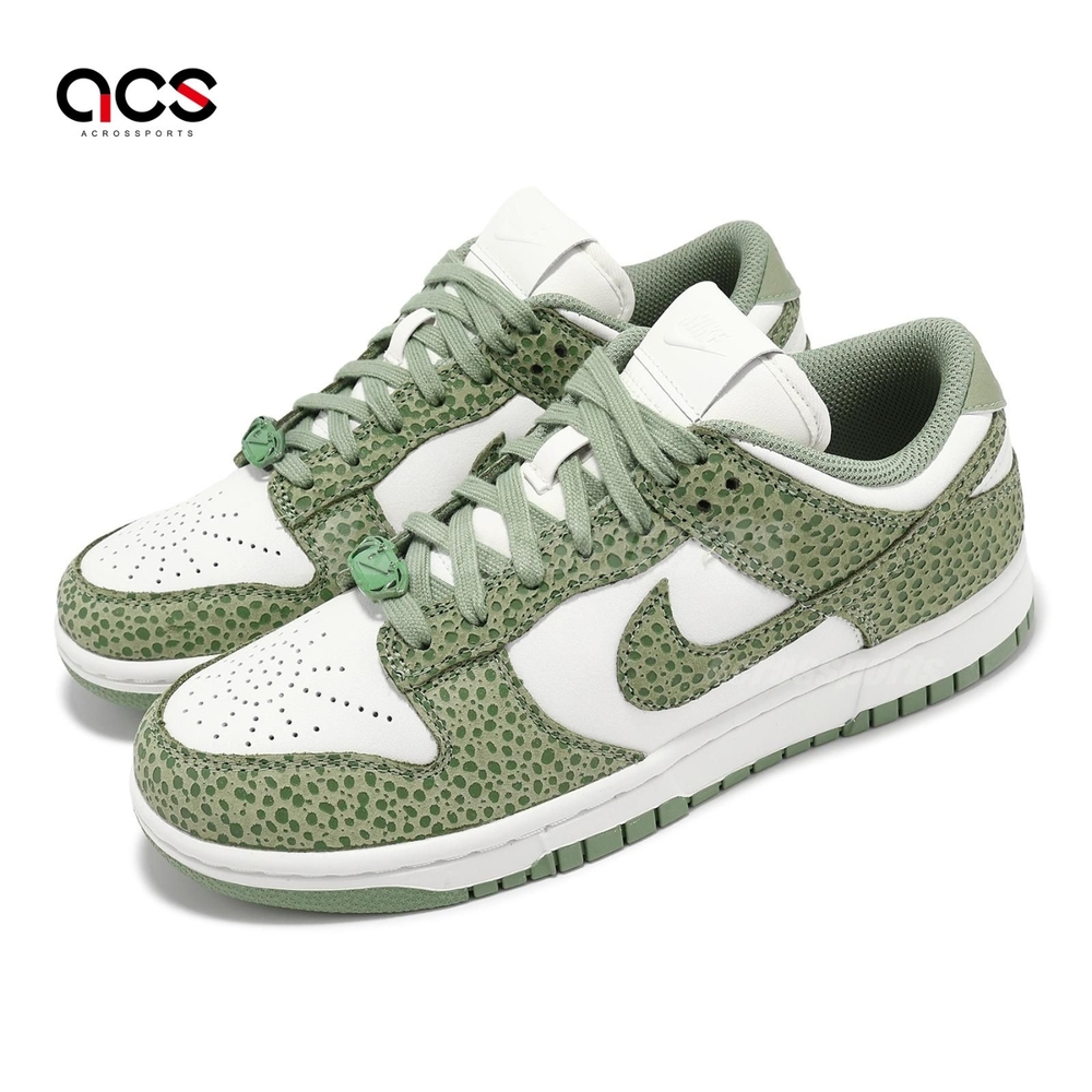 Nike 休閒鞋 Wmns Dunk Low PRM 女鞋 男鞋 綠 牛油果綠 豹紋 Oil Green FV6516-300