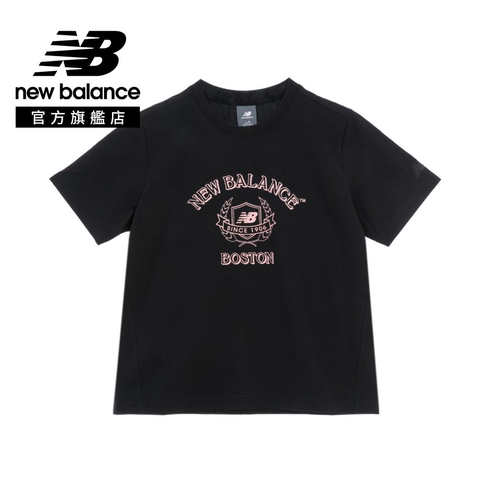 【New Balance】圓領短袖上衣_女性_黑色_WT61U0F7BK
