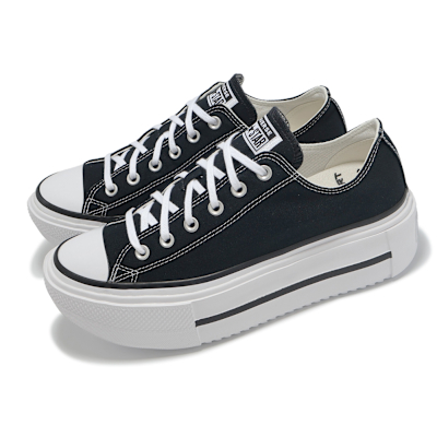 Converse 休閒鞋 All Star Lift Double Stack 男鞋 女鞋 黑白 厚底增高 情侶鞋 A15490C