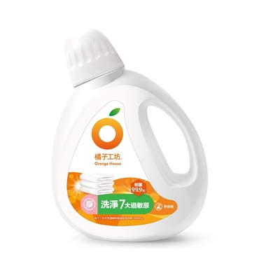 【橘子工坊】 天然無香精制菌洗衣精 1瓶(1800ml)+3補包(1500ml)