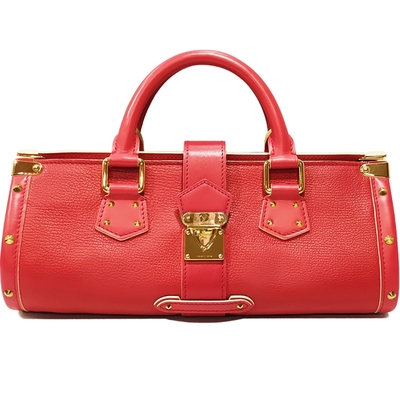 LOUIS VUITTON路易威登 【Louis Vuitton 路易威登 】M91853 經典限量Epanoui suhali系列山羊皮鉚釘金色壓釦手提包(絕版展示品)