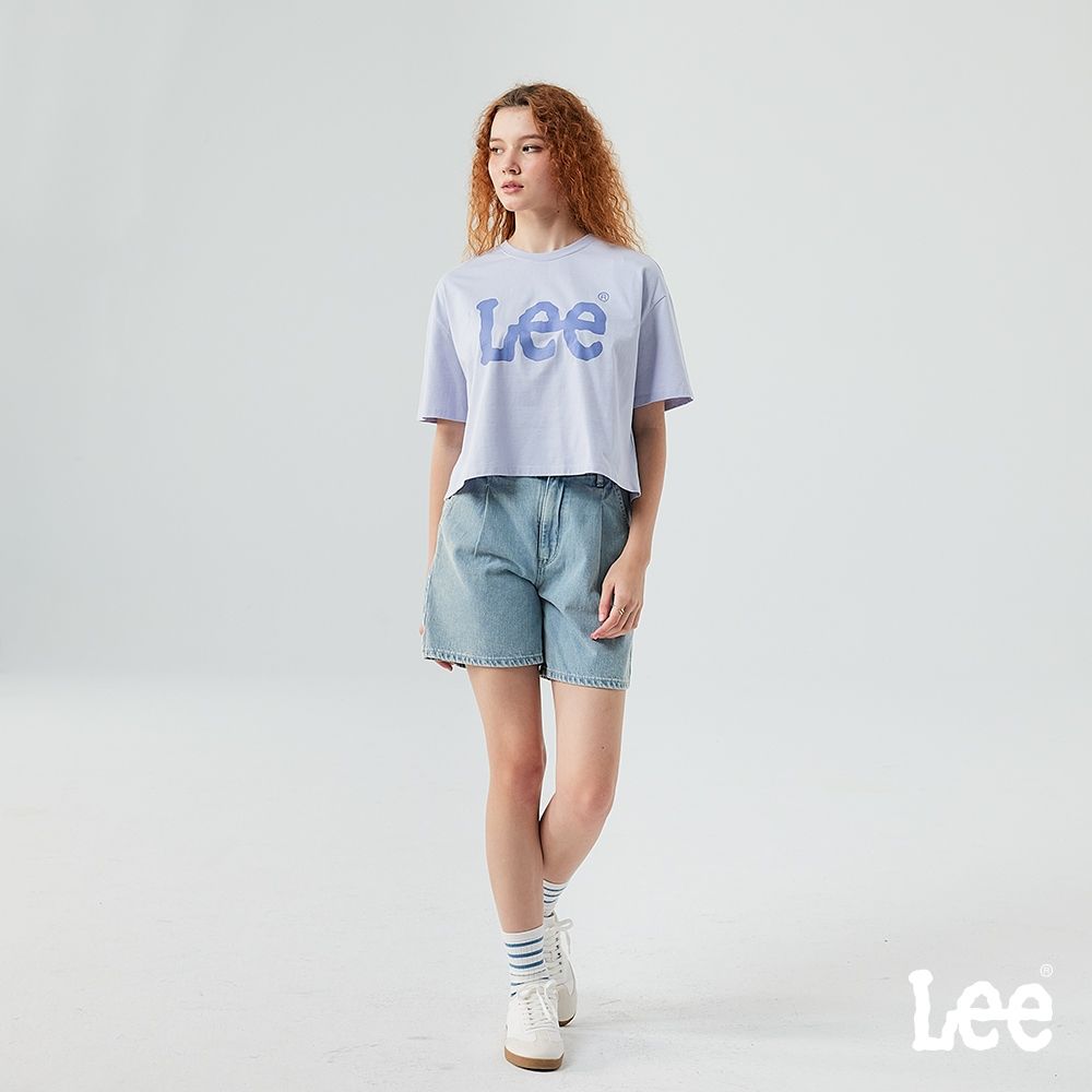 Lee 女款 牛仔短褲 淺藍洗水