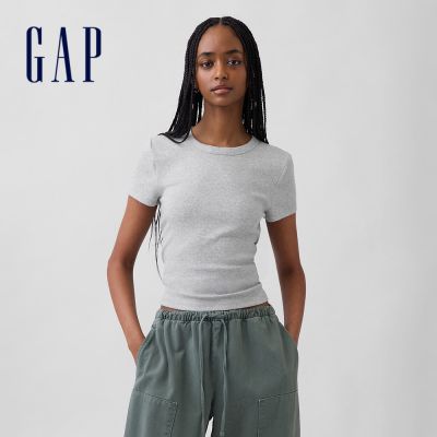 【GAP】摩登圓領T恤-麻灰/黑色/清新白/海軍藍(839665)