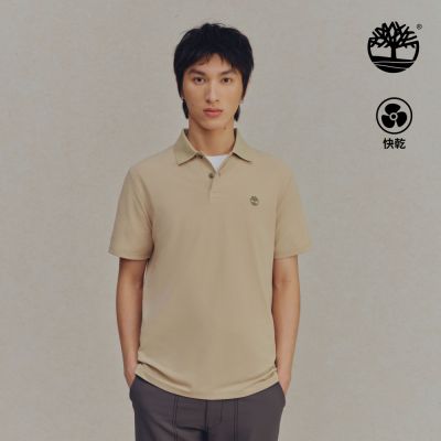 Timberland官方旗艦 中性米色快乾短袖Polo衫|A66DUY94