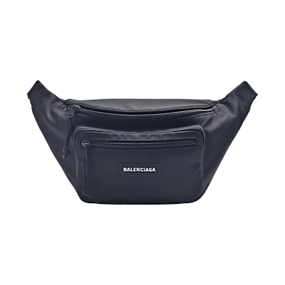 BALENCIAGA 巴黎世家 Explorer系列素面尼龍布中性腰包/斜背包(黑)