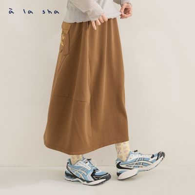 A口袋球狀鬆緊舒適裙
