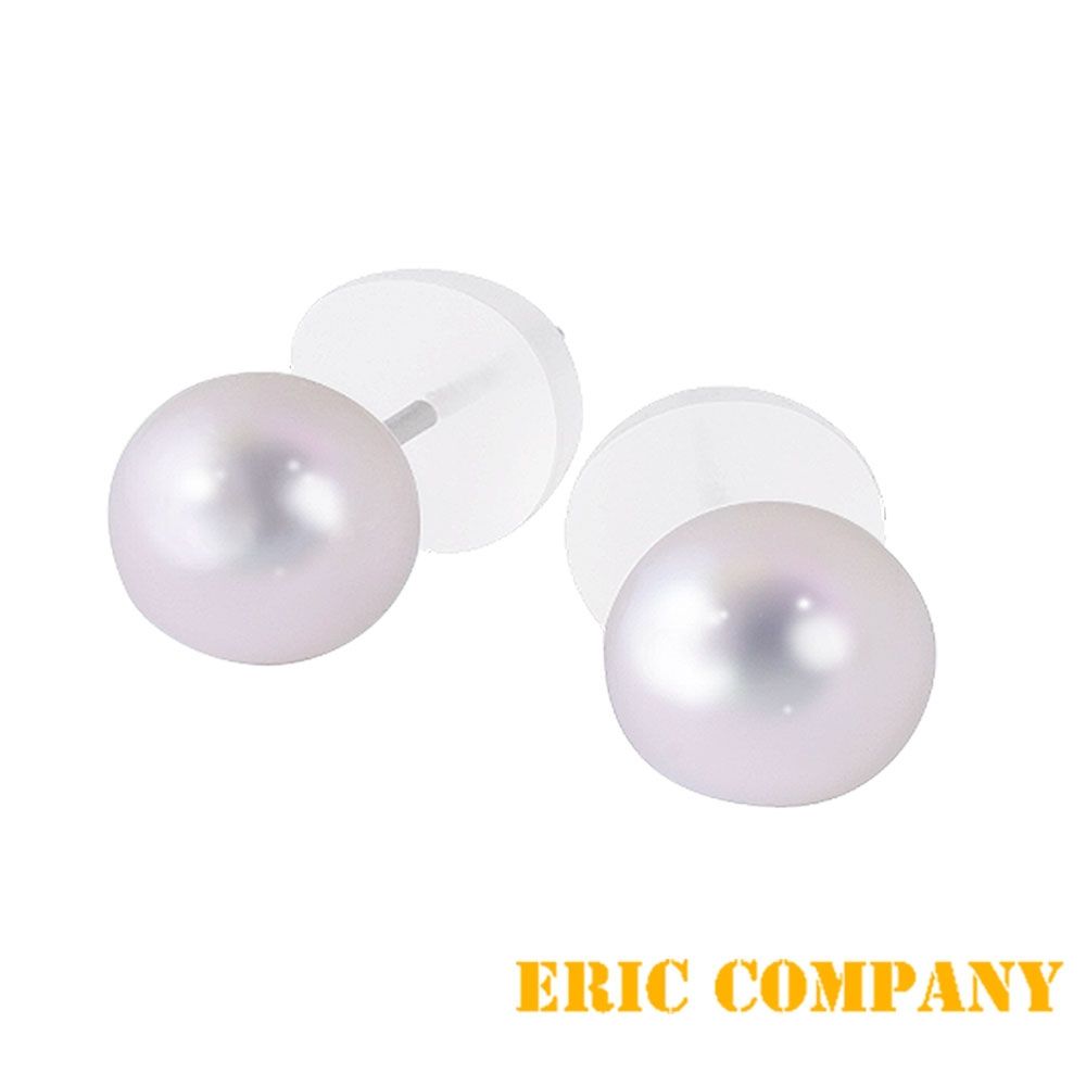 EM【eileen me】Akoya等級 玫瑰經典款天然珍珠耳環 7~7.5mm 淡玫瑰色 K金耳針