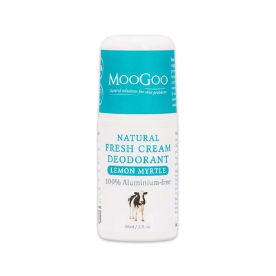 澳洲MooGoo慕爾果-爽身淨味滾珠式草本體香劑60g/罐-檸檬香桃(綠標)(身體清新無鋁除臭體香露,掩飾酸臭味消臭石)