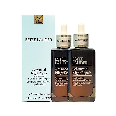 EsteeLauder雅詩蘭黛 ESTEE LAUDER 雅詩蘭黛 特潤超導全方位修護露100ml 2入組 小棕瓶 國際航空版