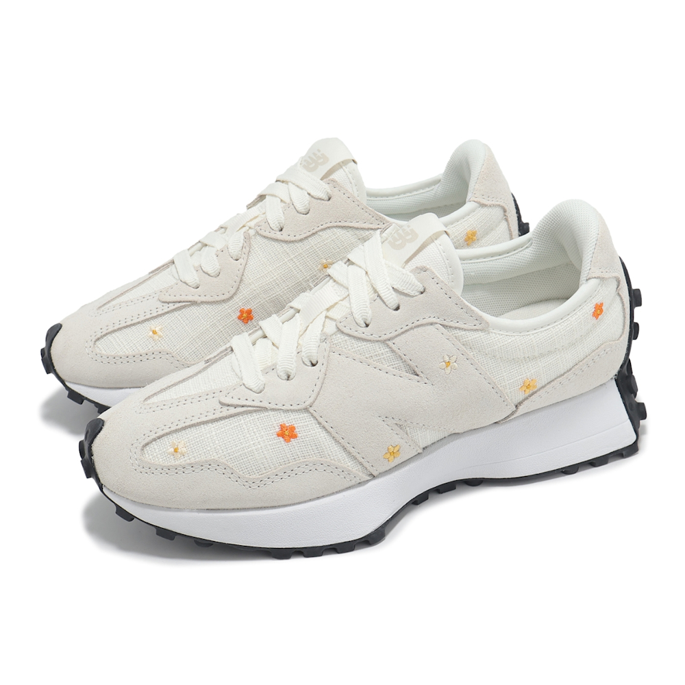 New Balance NB 休閒鞋327 女鞋米白橘海鹽小花刺繡復古NB WS327DCA-B 