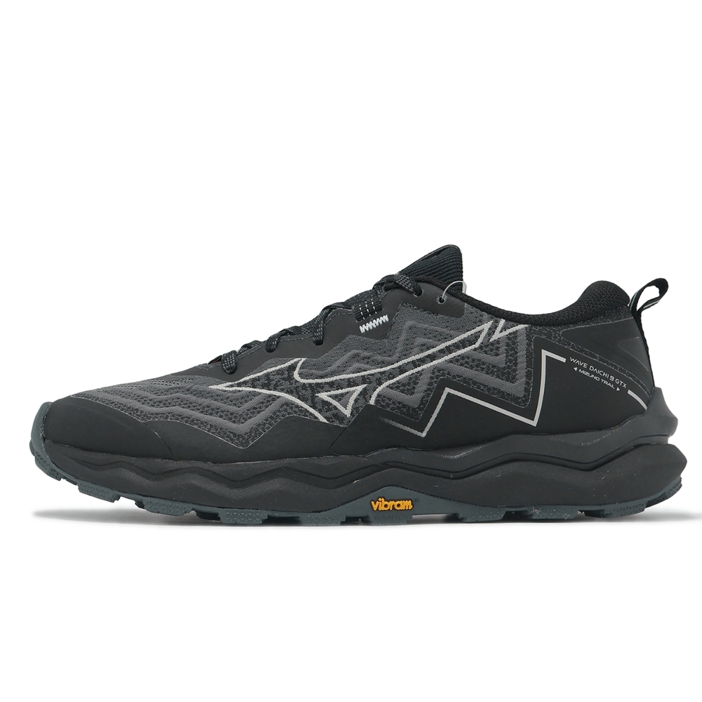 Mizuno 越野跑鞋Wave Daichi 9 GTX 女鞋黑灰防水緩衝黃金大底運動鞋