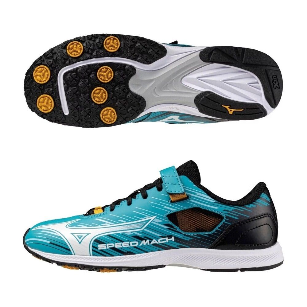 Mizuno 美津濃Speed Mach 3 [K1GC255251] 大童慢跑鞋魔鬼氈跑鞋路跑藍