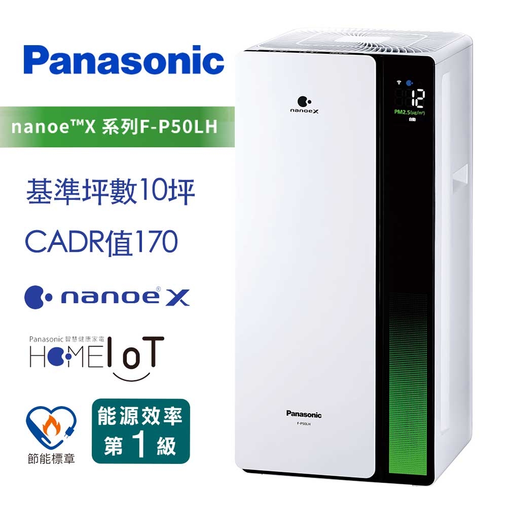 Panasonic 國際牌10坪nanoeX空氣清淨機(F-P50LH) | 5.1-10坪| Yahoo