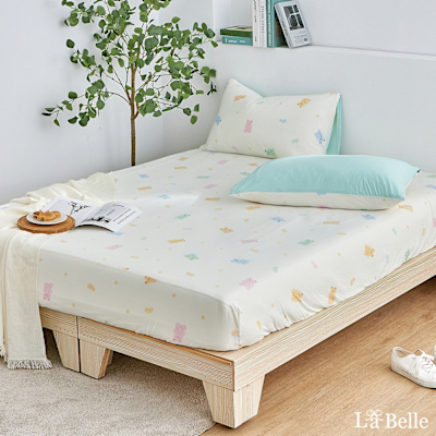 【Great Living格蕾寢飾】義大利La Belle 小熊軟糖 眠綿冰涼感床包枕套組-單人105X186CM