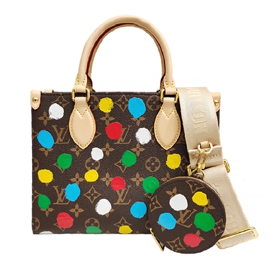 LOUIS VUITTON路易威登 【Louis Vuitton 路易威登】M46380 獨家2023草間彌生聯名款LV X YK ONTHEGO PM手提/斜背包