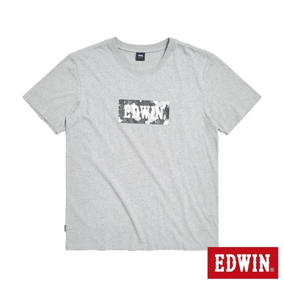 EDWIN 男裝 噴漆印花短袖T恤-麻灰色