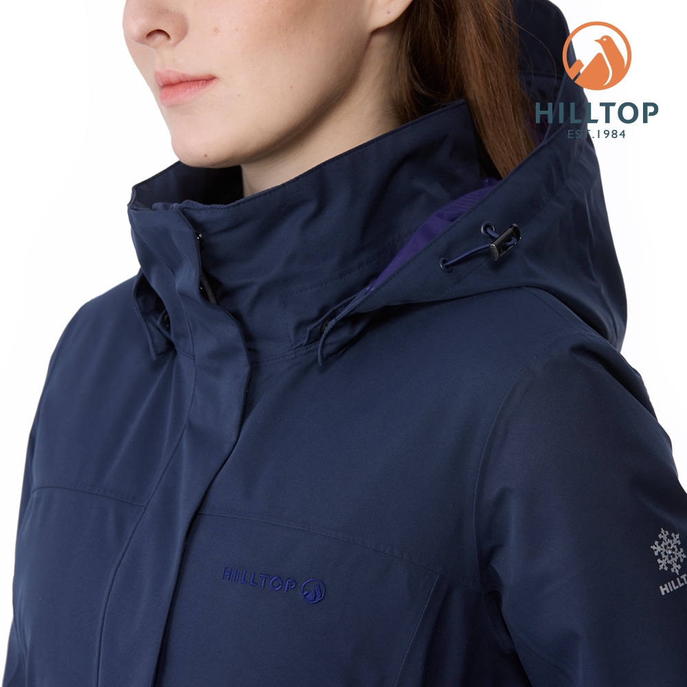 羽衣 HILLTOP山頂鳥GORE-TEX二合一防水羽絨長大衣女款藍/黑